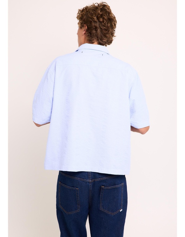 Black Noise White Rain - Crinkel Short Sleeve Shirt