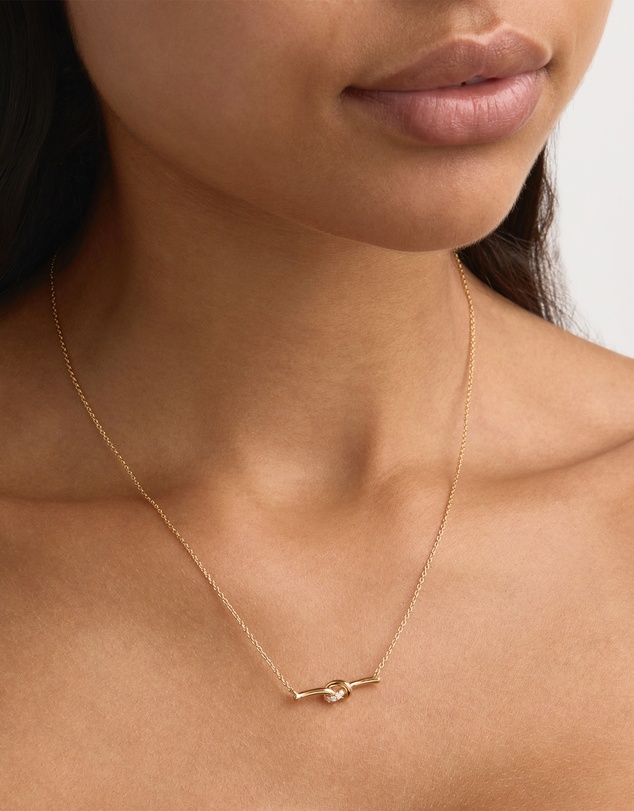 By Charlotte - Love Knot Diamond Necklace