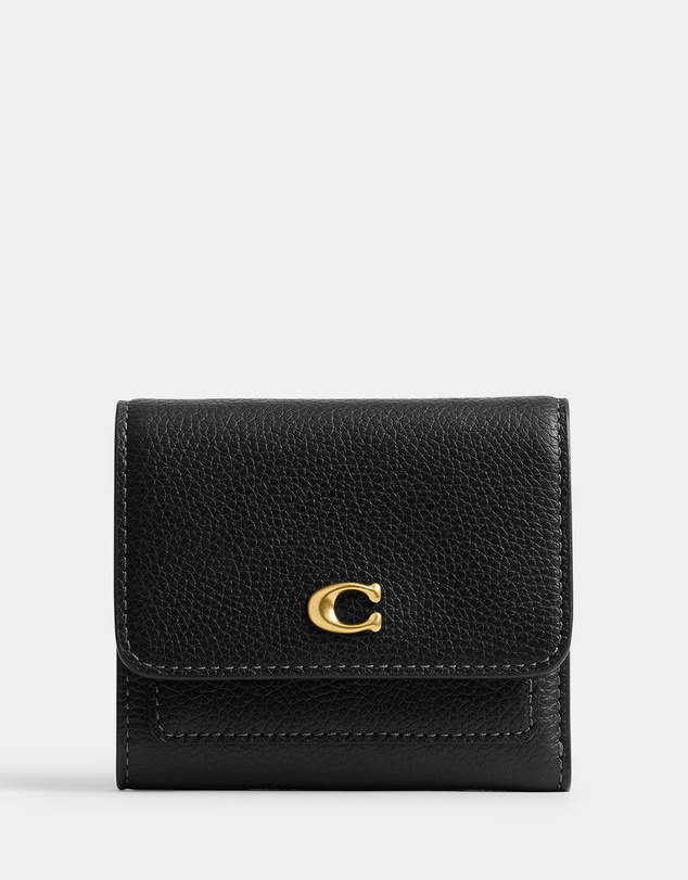 Coach - Polished Pebble Leather Mila Small Flap Wallet