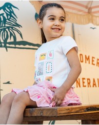 Fox & Finch - Summer Vacay Embroidered Skirt With Inbuilt Shorts - Kids