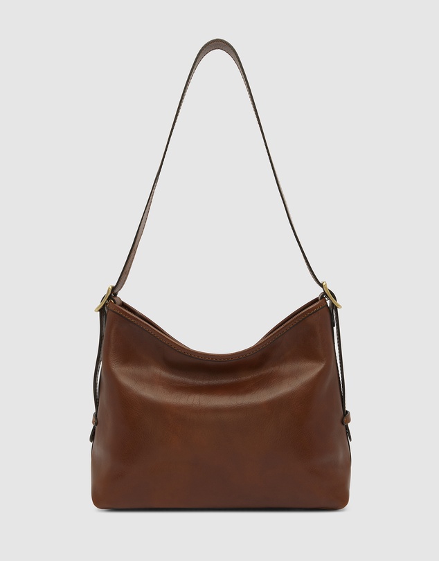 Republic of Florence - Sophia Matt Chocolate Leather Shoulder Bag
