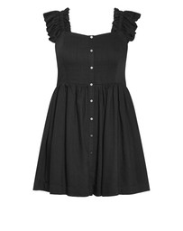City Chic - Plus size Mirage Tie Back Mini Dress - black