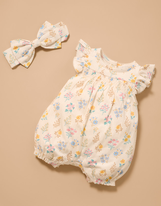 Purebaby - Shirred Romper-Kids-Babies