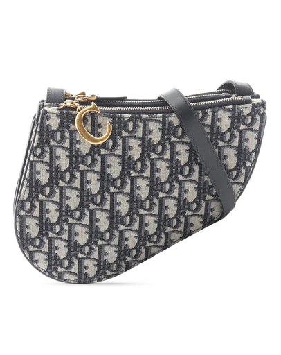 Pre-Loved by Azura Reborn - Pre-Loved Oblique Canvas Saddle Triple Zip Crossbody
