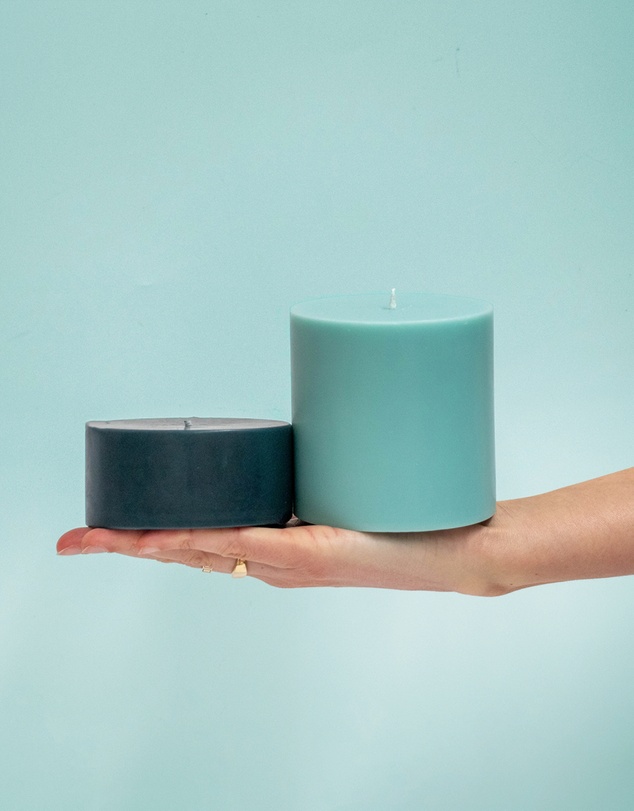 porter green - escc large pillar candle soy-blend unscented candles