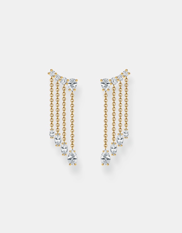 THOMAS SABO - THOMAS SABO Waterfall Earrings with White Stones Gold