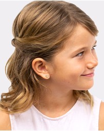 Elli Jewelry - Earrings Kids Ear Studs Flower Sparkling with Crystal in 925 Sterling Silver Gold Plated