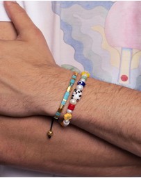 Nialaya Jewellery - Men's Panda Pearl Bracelet