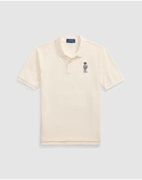 Polo Ralph Lauren - Polo Bear Cotton Mesh Polo Shirt - Teens