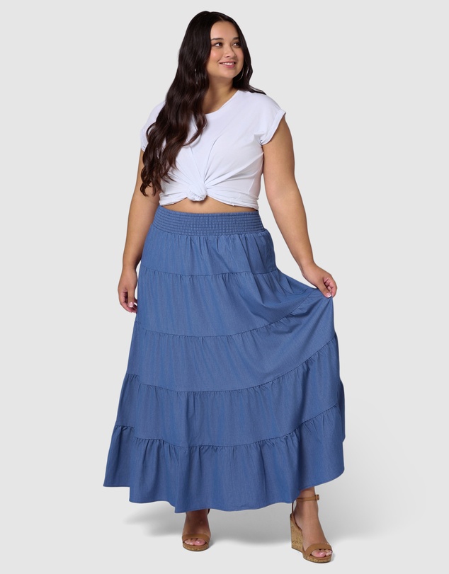 Indigo Tonic - Alice Luxe Chambray Maxi Skirt