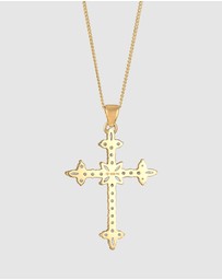Elli Jewelry - Necklace Cross Zirconia Gold-plated 925 Sterling Silver