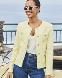 Sosandar - Boucle Jacket With Embellished Buttons