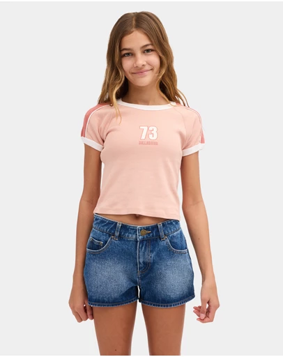 Billabong Kids - Girls 6 to 16 Salty Club Denim Shorts