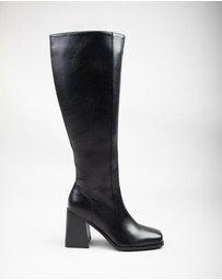 RAID - Sterling high block heeled knee boots in Black