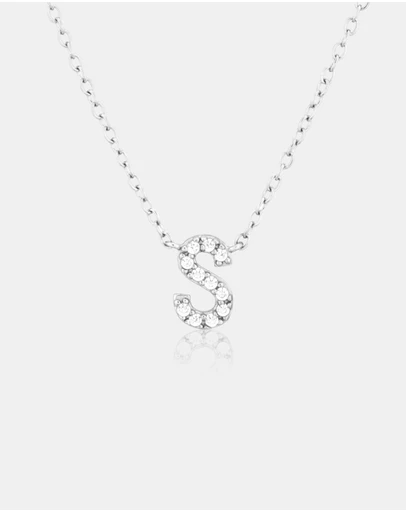 The Silver Collective - A-Z Letter Necklace - S