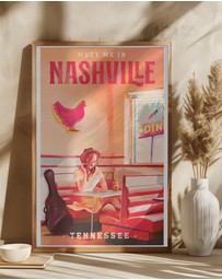 Olive et Oriel - Nashville Tennessee Redhead Music Poster by The Whiskey Ginger Art Print