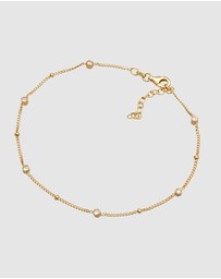Elli Jewelry - Anklet Crystal 925 Sterling Silver Gold-Plated