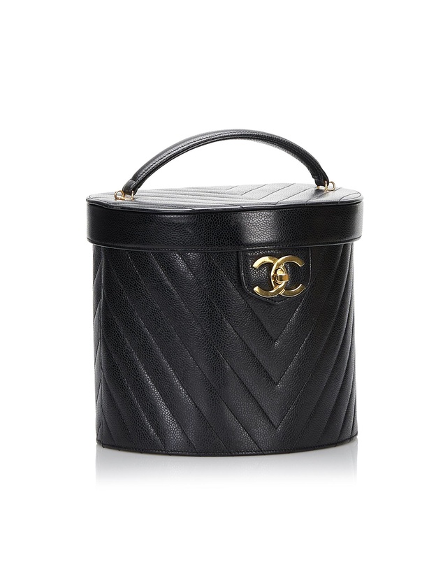 Pre-Loved by Azura Reborn - Pre-Loved Chanel Chevron Leather Vanity Case