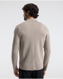 Calibre - Double-Breasted Merino Wool Cardigan Neutral