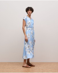 Trenery - Sorell Modal Cap Sleeve Dress in Soft Blue