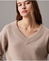Calvin Klein Jeans - Cotton Badge V-neck Jumper