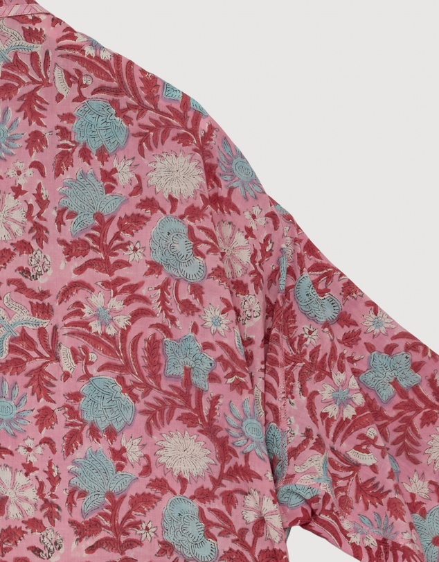 Revibe - Repaired KINGA CSILLA Kamala Block Print Chalm Shirt - AU 6