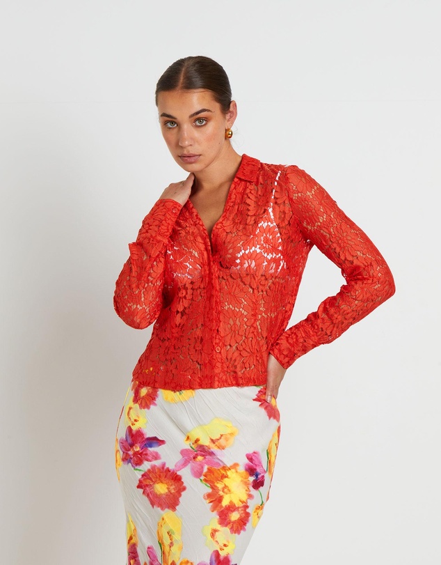 Studio - Pip Sheer Lace Long Sleeve Shirt