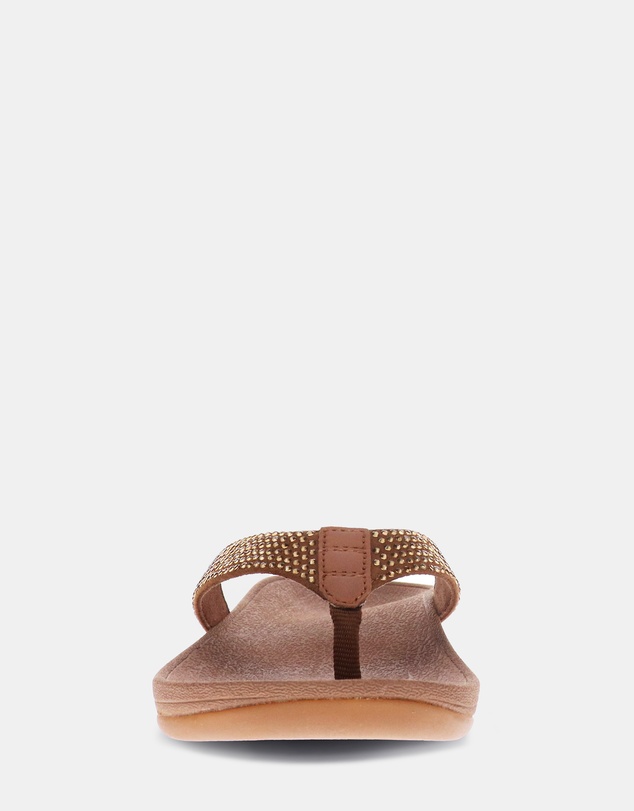 Mia Vita - Allora Toe Post Sandal - Bronze Rhinestone