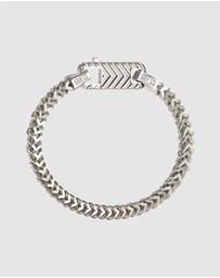 GUESS - Silver-Tone Textured Hook Bracelet