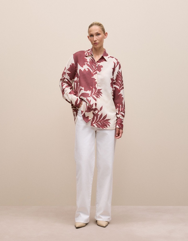 Trenery - Roselle Relaxed Shirt in Red Mahogany
