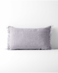 Aura Home - Vintage Linen Fringe Rectangle Cushion