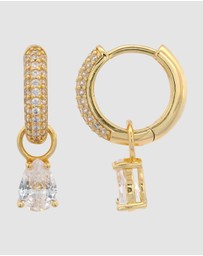 Georgini - GEORGINI WISTERIA DUO PEAR EARRINGS GOLD