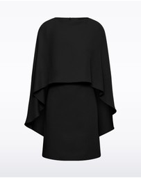 Carla Zampatti - Black Crepe Cape Mini Dress