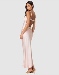 EDIKTED - Vienna Open Back Satin Maxi Dress