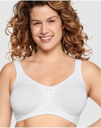 Naturana - Wide Strap Wirefree Cotton Bra with Lace