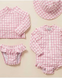 Purebaby - Printed Frilly Long Sleeve Swimsuit -Kids-Babies