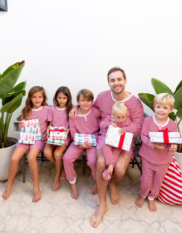 Sant And Abel - Kids Red Stripe Jersey Short PJ Set