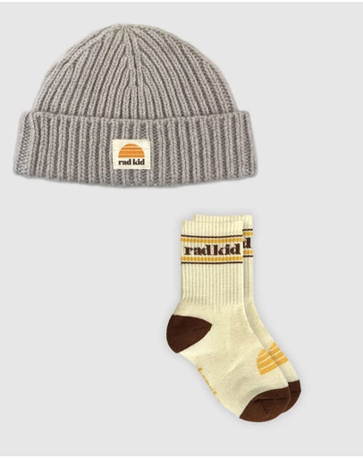 Banabae - Rad Kid Merino Beanie and Socks Bundle - Oat