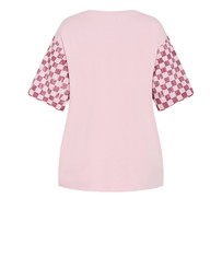 City Chic - Plus size Wrangling Hearts Oversized Tee - pink