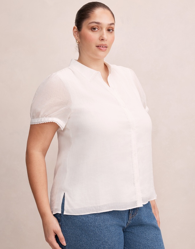 Forever New Curve - Posie Curve Lace Detail Blouse