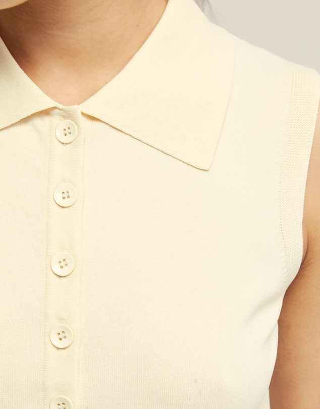 Oxford - Rae Polo Neck Buttoned Knit Top
