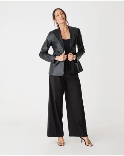 Forcast - Shay Faux Leather Blazer