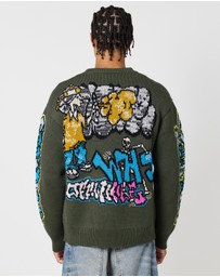Off-White - Graff Pupp Chunky Knit Crewneck Jumper