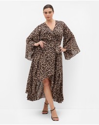 City Chic - Eva Leopard Print Wrap Maxi Dress