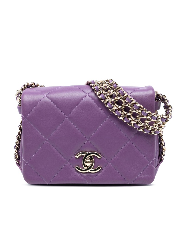 Pre-Loved by Azura Reborn - Pre-Loved Mini Lambskin Triple Chain Full Flap