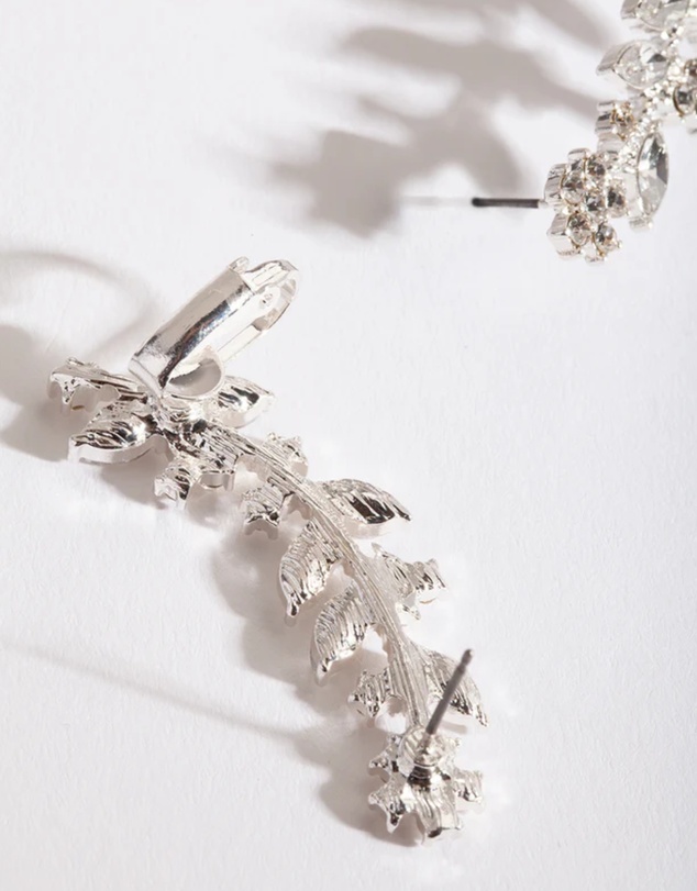 Lovisa - Silver Diamante Leaf Ear Cuff