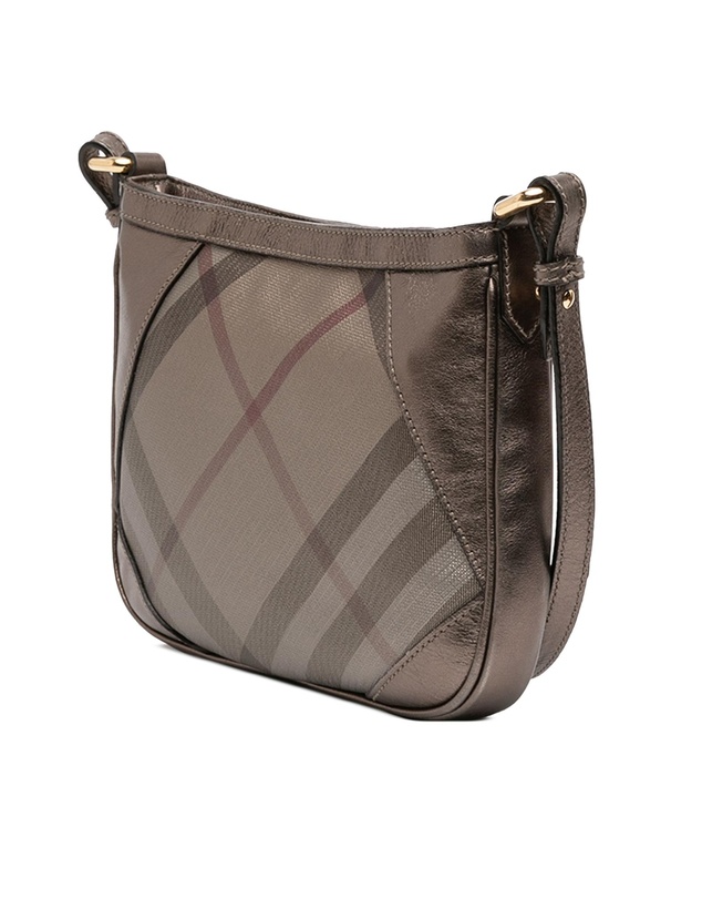 Pre-Loved by Azura Reborn - Pre-Loved Supernova Check Canvas and Metallic Leather Crossbody