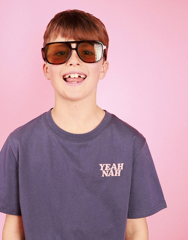 Skwosh - Yeah Nah Kids Slang Tee in Navy