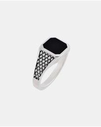 Serge DeNimes - Silver Onyx Armour Ring