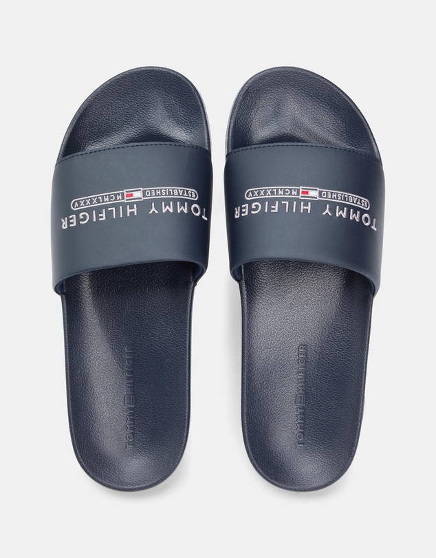 Tommy Hilfiger - Raised Embroidery Pool Slides - Men's